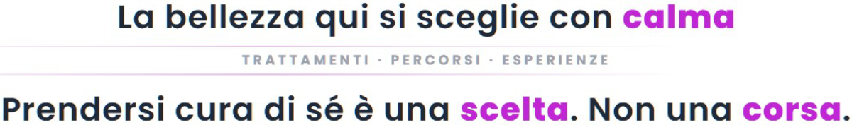 La bellezza qui si sceglie con calma. Trattamenti, percorsi, esperienze. Prendersi cura di sé è una scelta. Non una corsa.