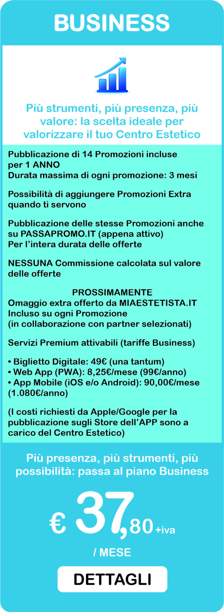 Piano Business MiaEstetista.it con maggiore visibilità per centri estetici